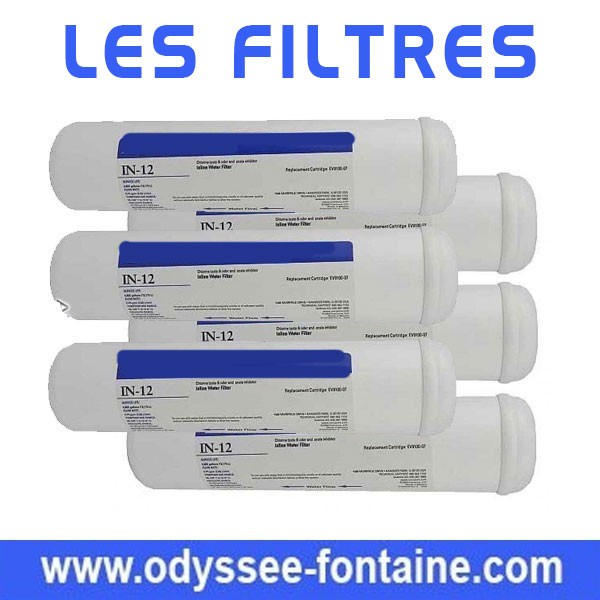 FILTRE FONTAINE A EAU BRITA EVERPURE BLUE FILTER SELECTIONNEZ VOS FILTRES :  61000030 Filtre en ligne Charbon actif 11 000 litres par 4 - Raccords  intégrés 1/4” + Clips de sécurité