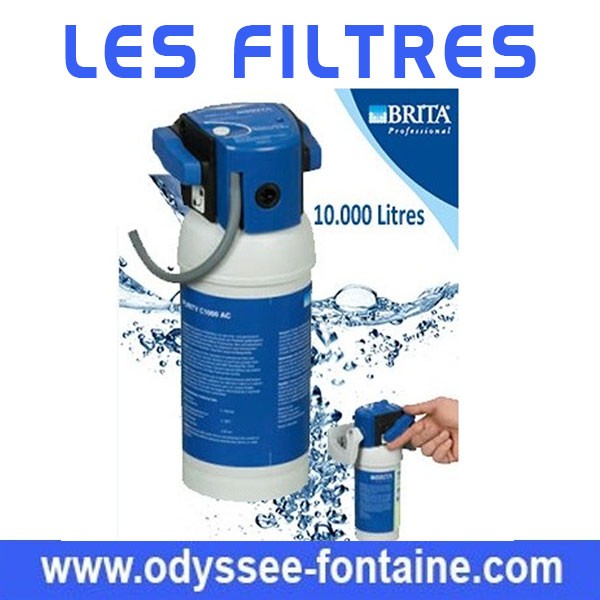 FILTRE FONTAINE A EAU BRITA EVERPURE BLUE FILTER SELECTIONNEZ VOS FILTRES :  61000030 Filtre en ligne Charbon actif 11 000 litres par 4 - Raccords  intégrés 1/4” + Clips de sécurité