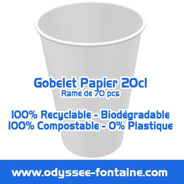 Gobelets papier 20cl par rame de 70 pcs Gobelets papier 20cl par rame de 70 pcs