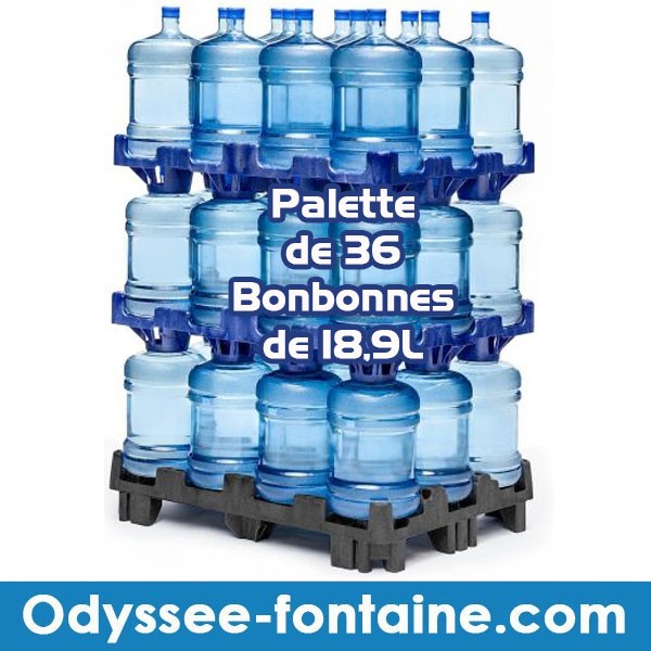 Palette de 36 bonbonnes à eau de source ODYSSEO consignée