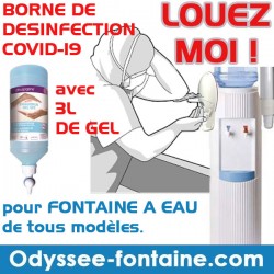 LOCATION BORNE DE DESINFECTION + 3 LITRES DE GEL HYDROALCOOLIQUE