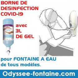 LOCATION BORNE DE DESINFECTION + 3 LITRES DE GEL HYDROALCOOLIQUE