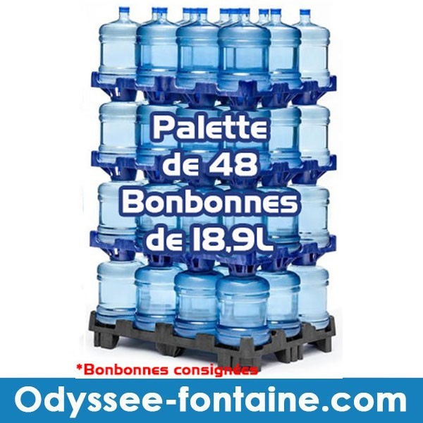 Palette de 48 Bonbonnes à eau de source pleine consignée