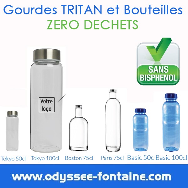 Gourdes pour fontaine à eau en tritan sans bisphenol