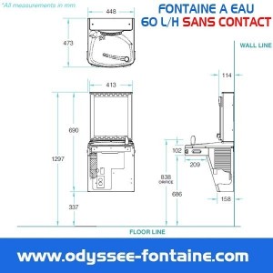 Fontaine à eau Murale non réfrigérée avec station remplissage de gourdes