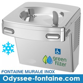 Fontaine à eau Murale réfrigérée inox avec rince bouche