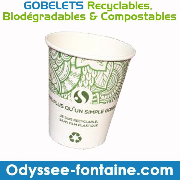 Gobelets à eau en carton Recyclables, Biodégradables & Compostables