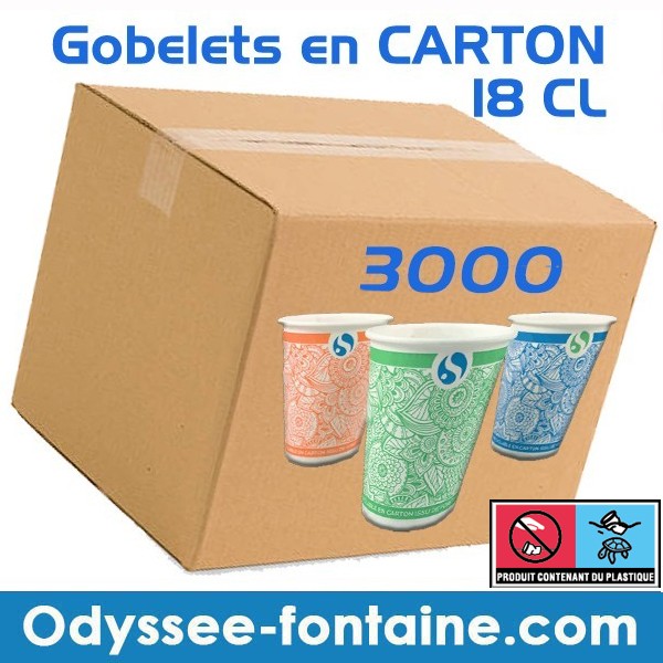 Gobelets à eau en carton de 3000